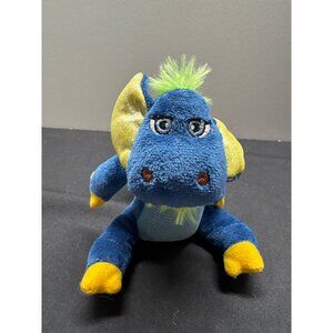 Gund Ninjas Dragons Ka Pow Blue & Yellow Plush Toy Fluffy Green Accents  Nonwork